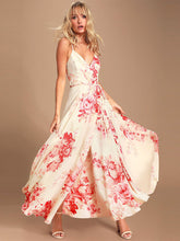 Maxi Dress V-Neck Sleeveless Casual Floral Print Long Dress
